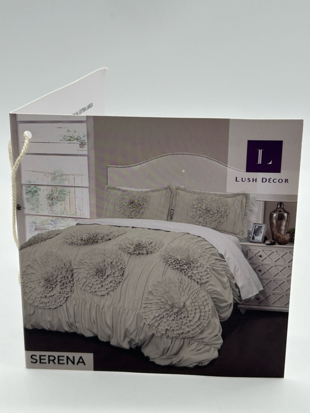 Lush Décor Serena Comforter Set King 3PC Light Gray Floral Textured New With Tag - Picture 5 of 11